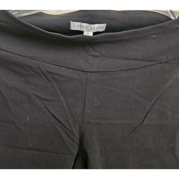 Larry Levine Black Flat Front Pull On Cropped Pants Medium Lightweight Soft - Picture 2 of 6